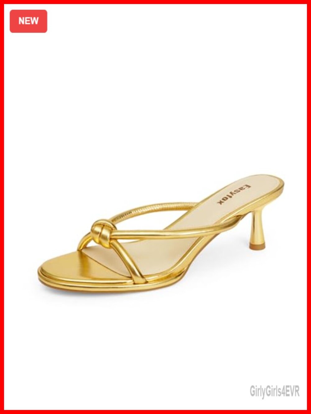 Faux Leather Kitten Heel Mules Slip On Open Toe Dress Party Sandals